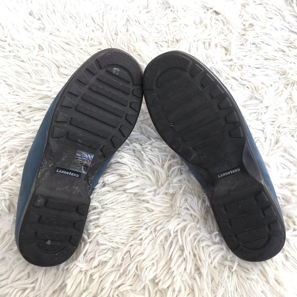 Blue Suede Lands’ End Mules Size 9 Wide - Picture 5 of 5